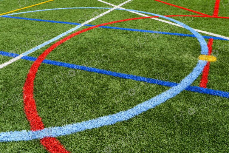 Lines painted on sports field