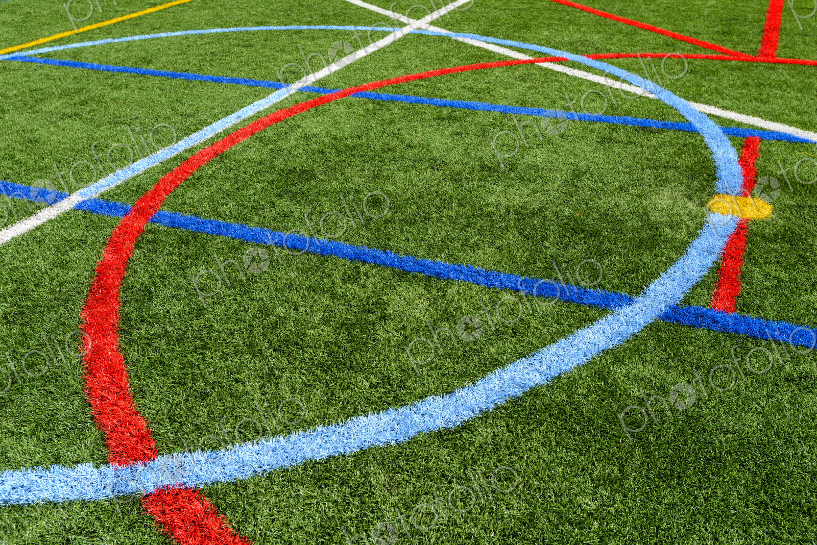 Lines painted on sports field