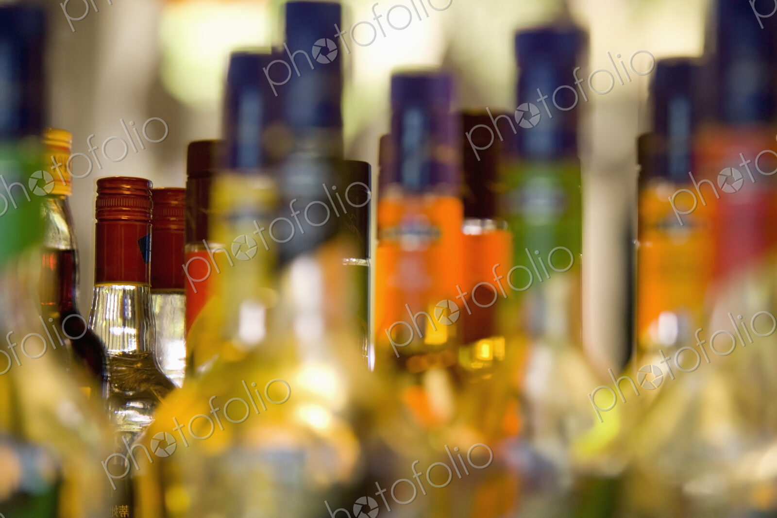 Liquor Bottles, close up of a bar