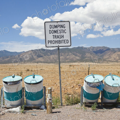 Litter Bins Alongside the Highway