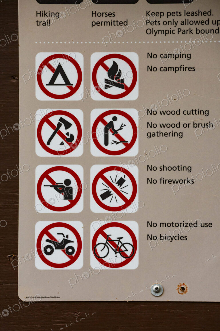 Little River Trail signage, Olympic National Forest, Port Angeles, WA USA
