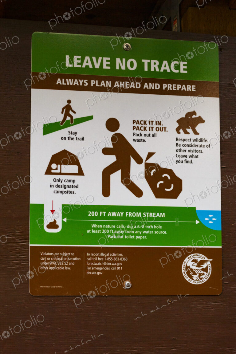 Little River Trail signage, Olympic National Forest, Port Angeles, WA USA