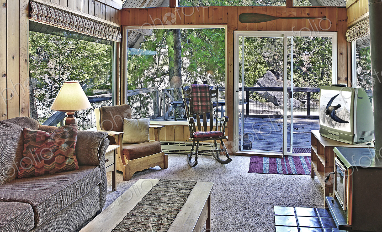 Living room with old-fashioned 1980s style furnishings.