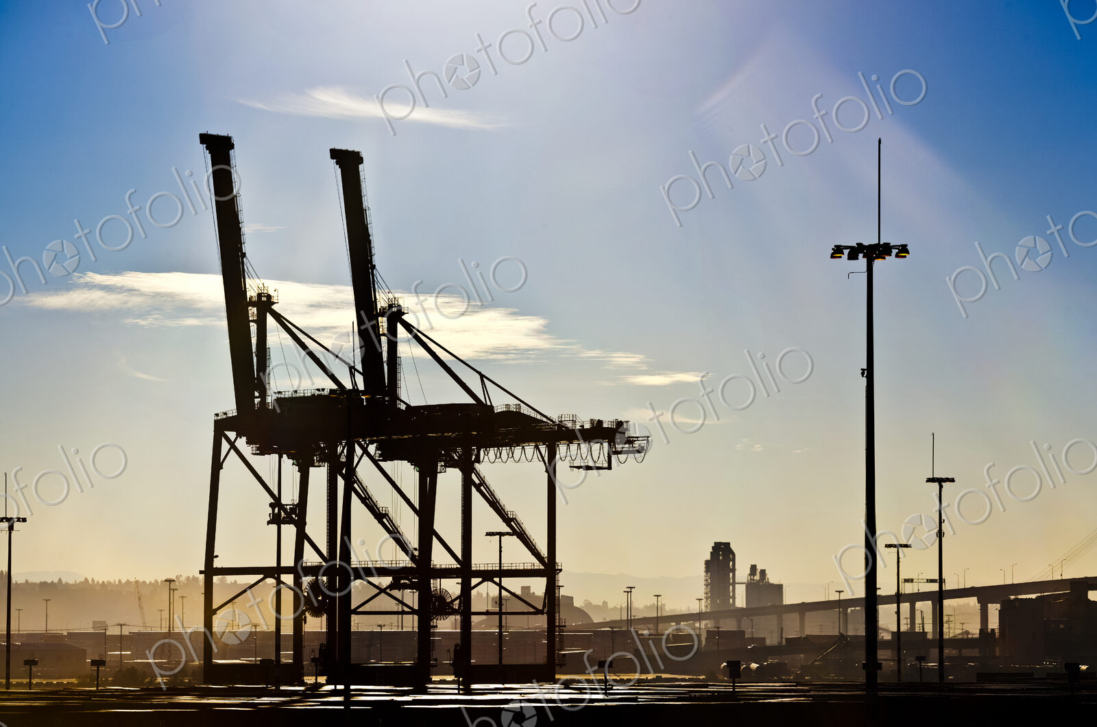 Loading Machinery at an Industrial Harbor