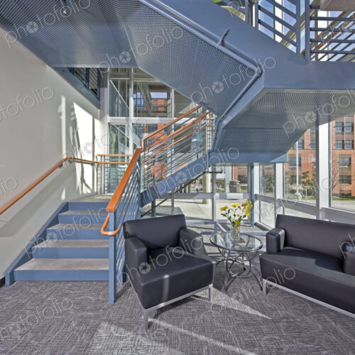 Lobby Seating and Stairs in an Office Building Lobby Seating and Stairs in an Office Building
