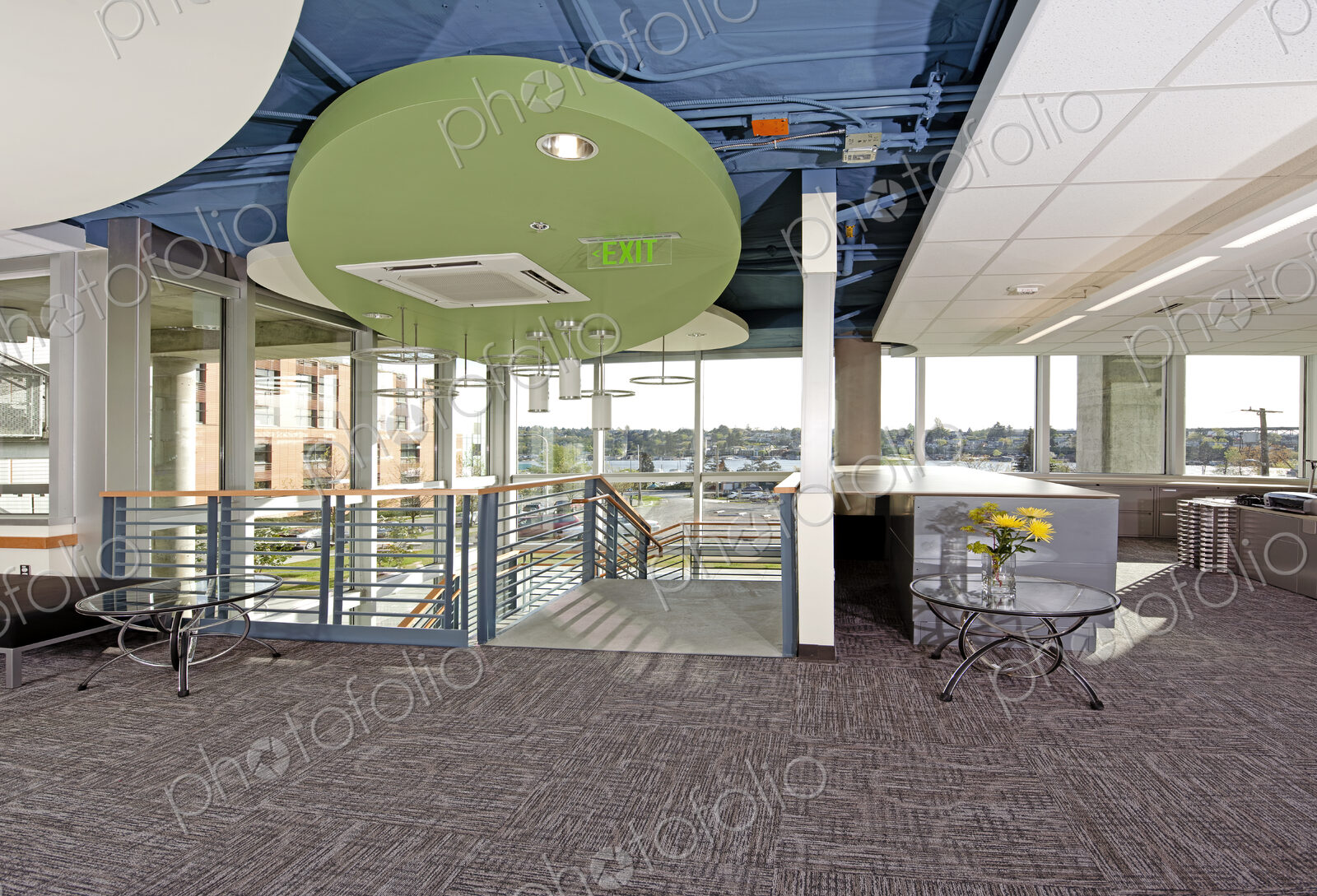 Lobby Seating and Stairs in an Office Building