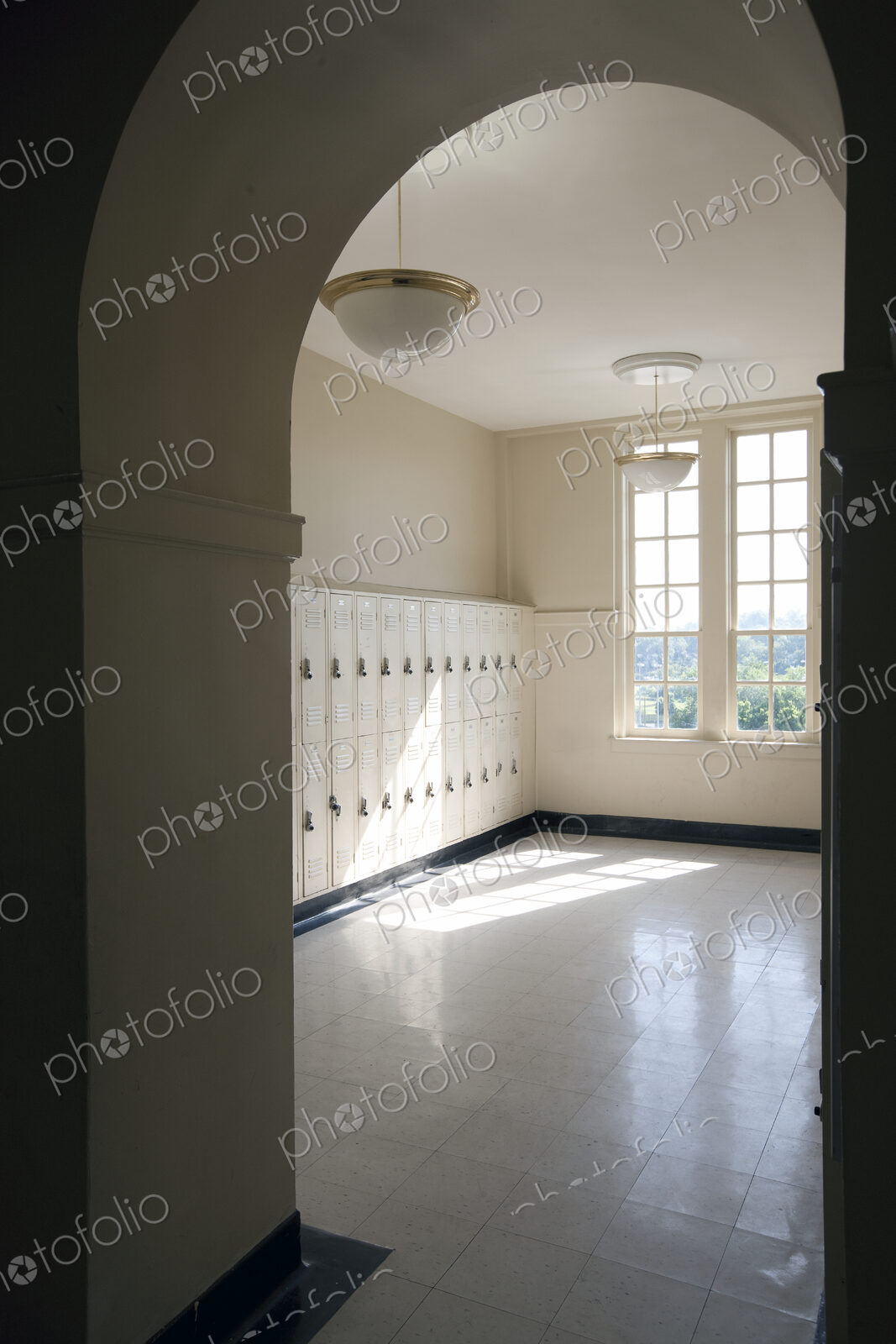 Lockers in a School Hallway