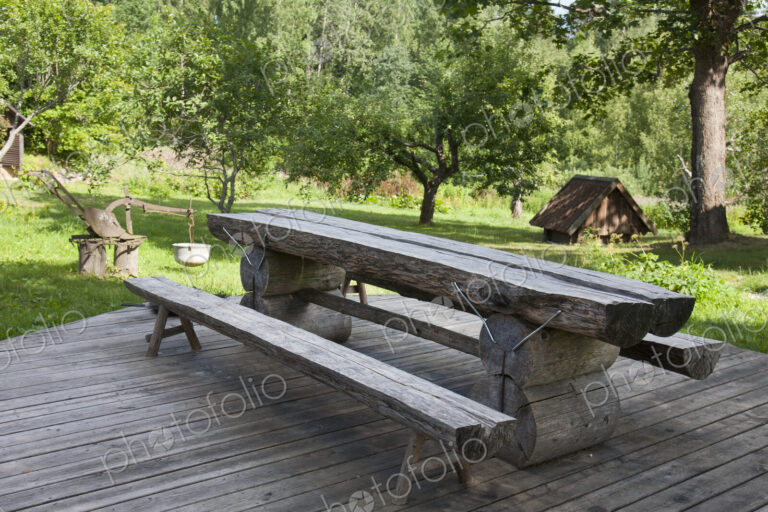 Log Picnic Table