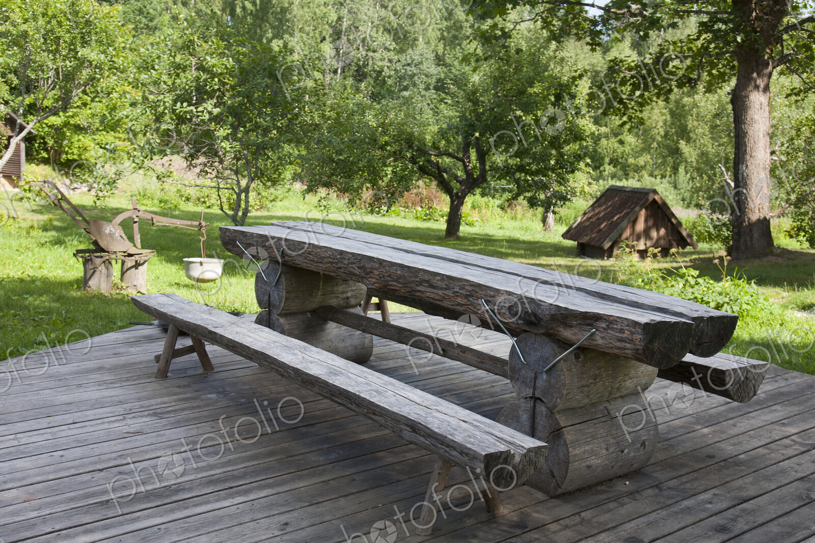 Log Picnic Table