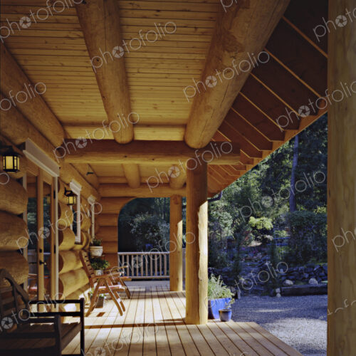 Log cabin porch Log cabin porch
