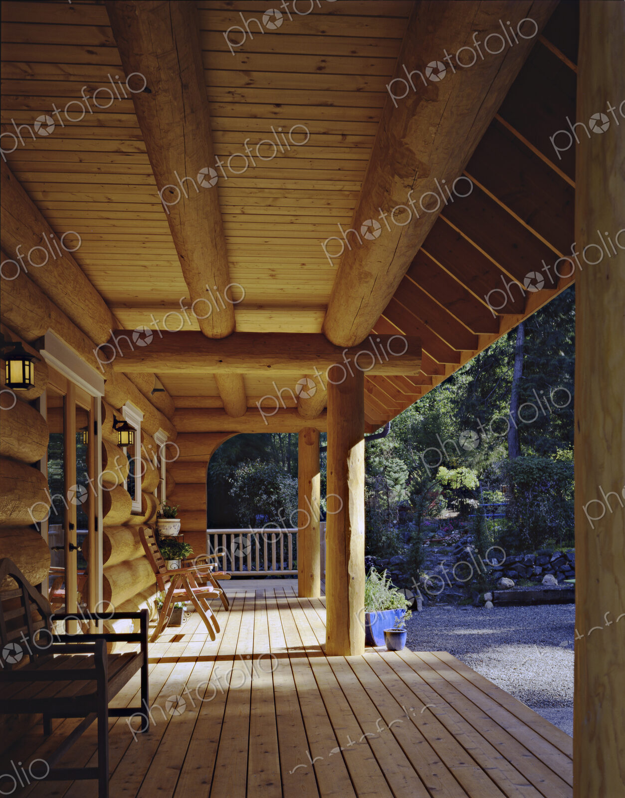 Log cabin porch