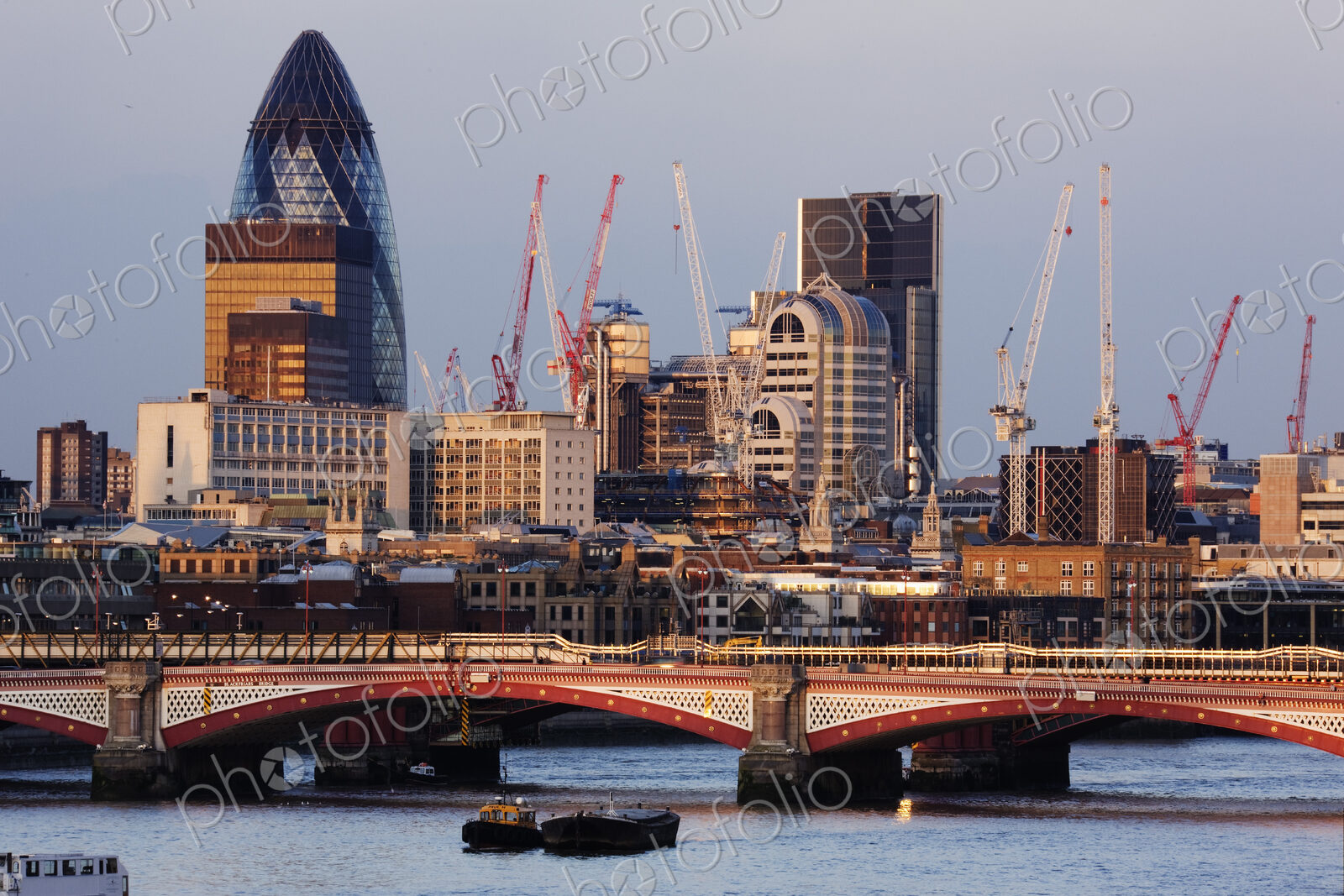 London Skyline and the Waterloo Bridge