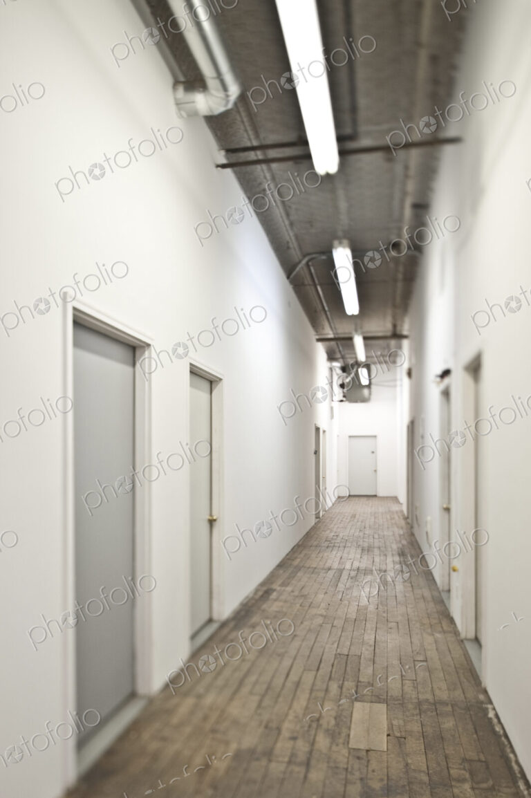 Long Corridor With Closed Doors