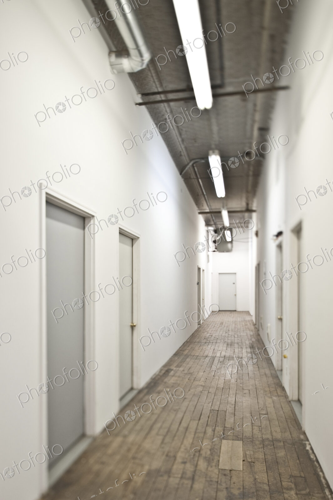 Long Corridor With Closed Doors