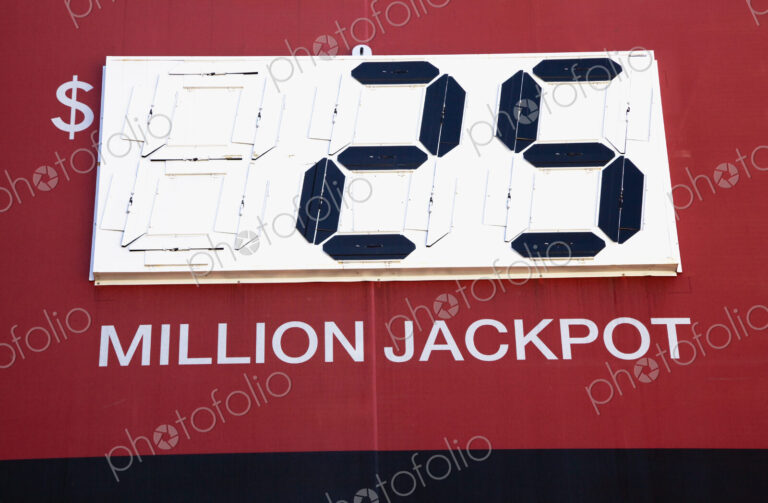 Lottery sign with winning value
