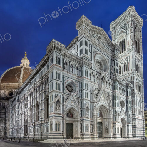 Low angle view of Basilica di Santa Maria del Fiore illuminated at night, Florence,… Low angle view of Basilica di Santa Maria del Fiore illuminated at night, Florence,…