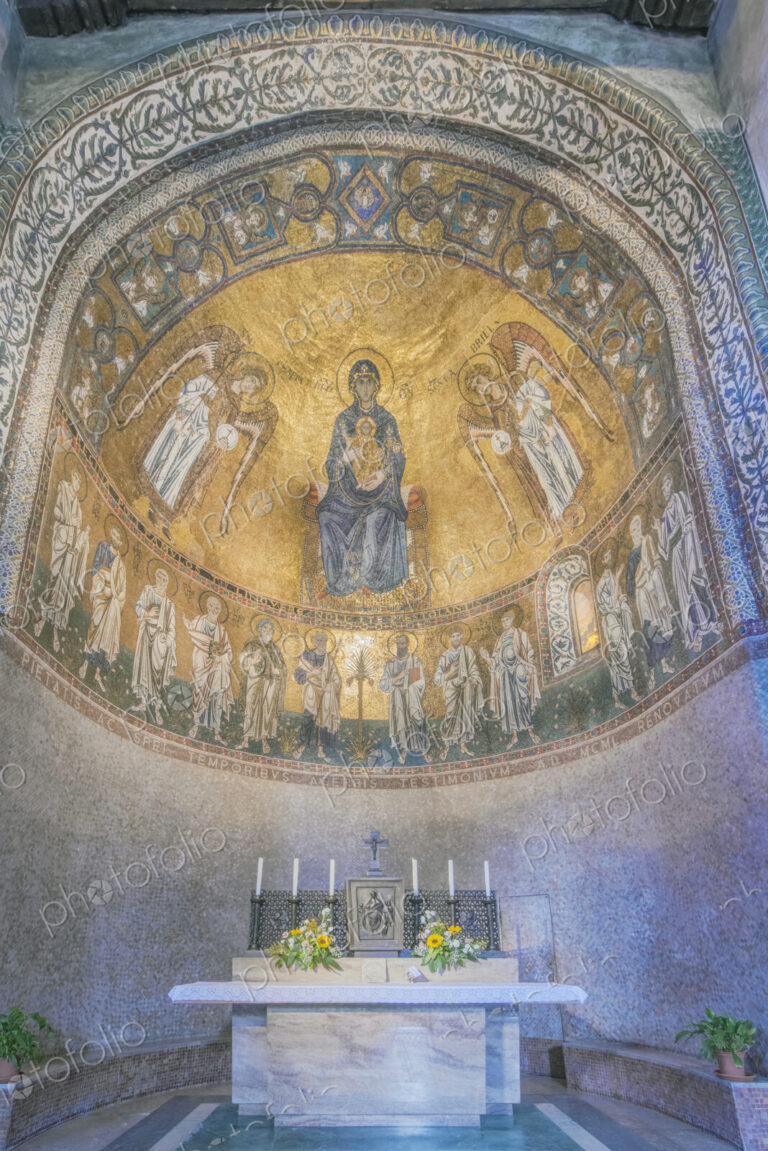 Low angle view of the dome of Trieste Cathedral, Italy.