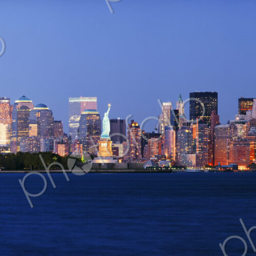 Lower Manhattan Skyline at Dusk