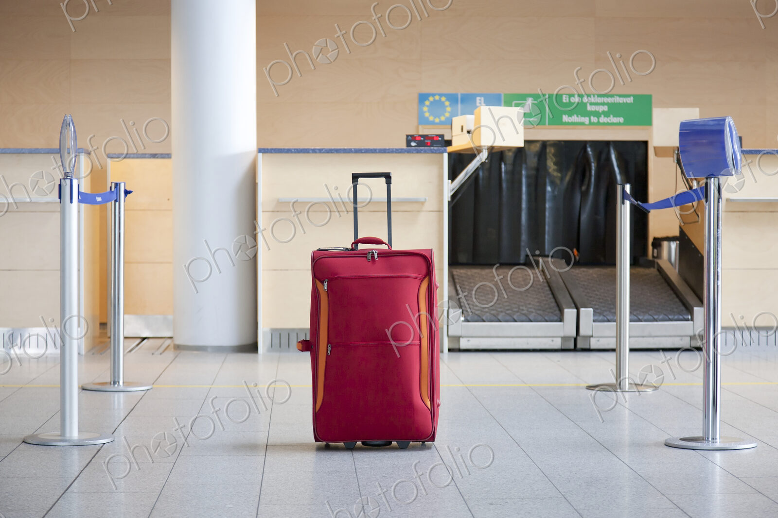 Luggage at an Airline Check-In Counter