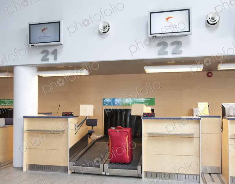 Luggage at an Airline Check-In Counter