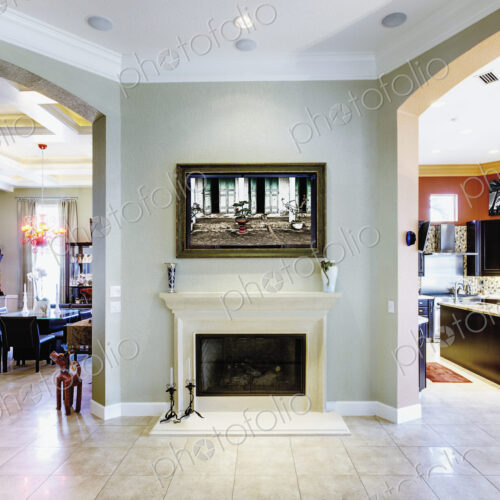 Luxury Home Fireplace and Hallway Luxury Home Fireplace and Hallway