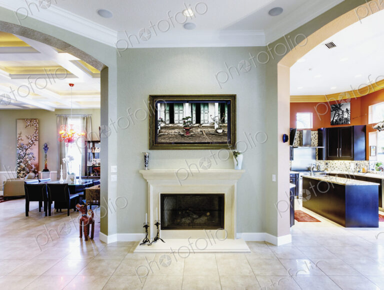 Luxury Home Fireplace and Hallway