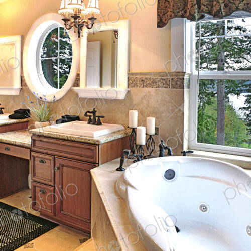Luxury bathtub in modern bathroom