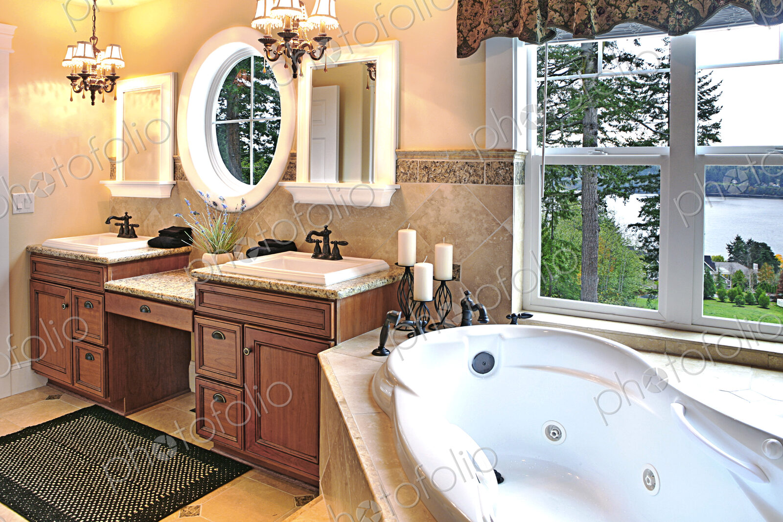 Luxury bathtub in modern bathroom
