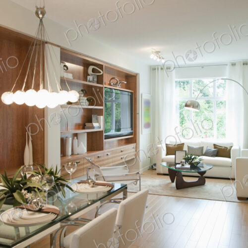 Luxury living room and dining room