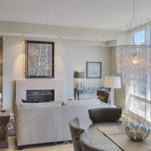 Luxury living room in highrise apartment