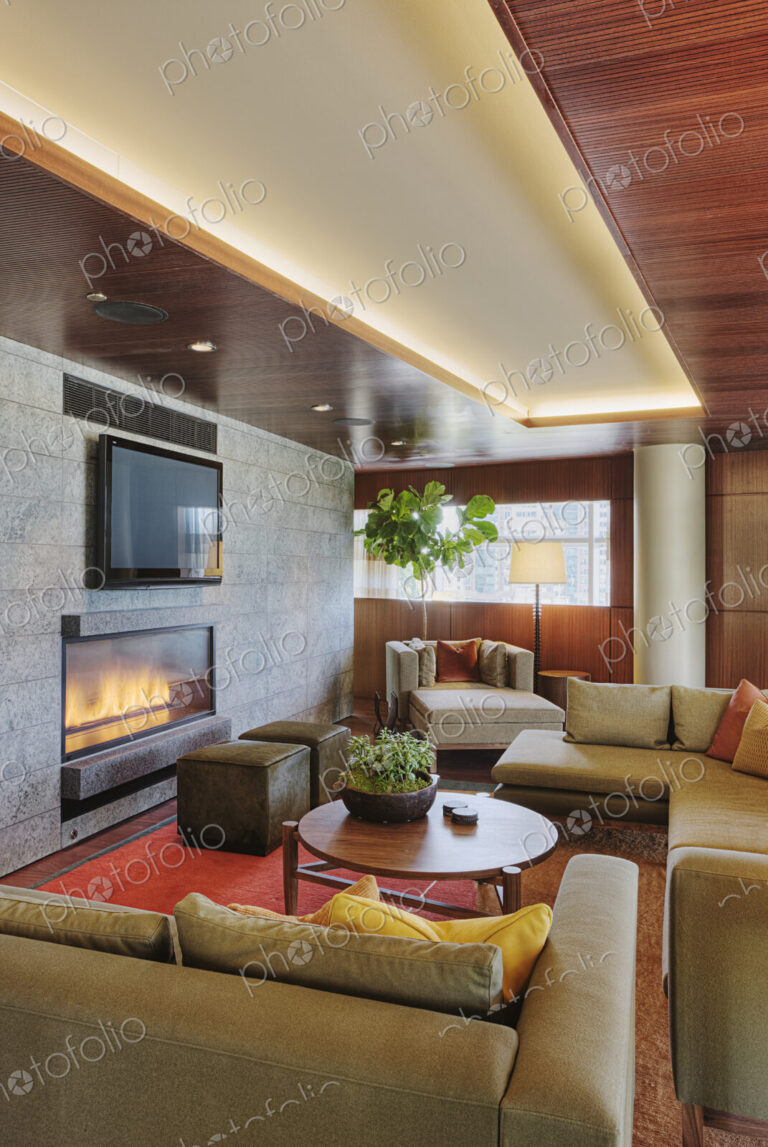 Luxury living room with fireplace