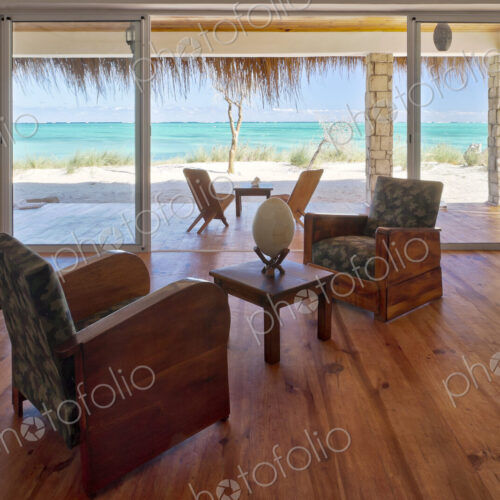 Luxury suite of Ankasy Lodge & Spa on the beach in Tsifota in southwestern Madagascar.