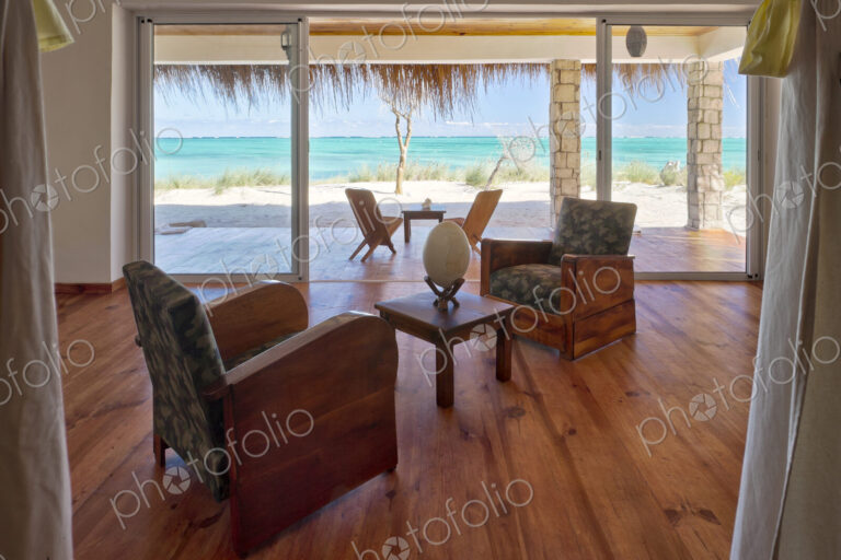 Luxury suite of Ankasy Lodge & Spa on the beach in Tsifota in southwestern Madagascar.