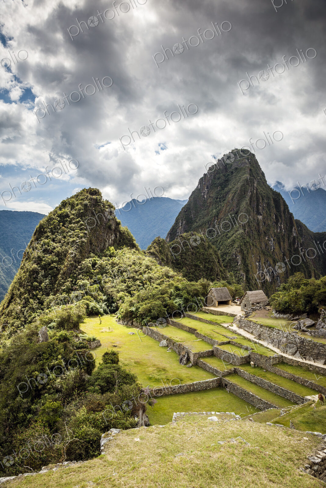 Machu Picchu, the Inca citadel high in the Andes, above the Sacred Valley, plateau…