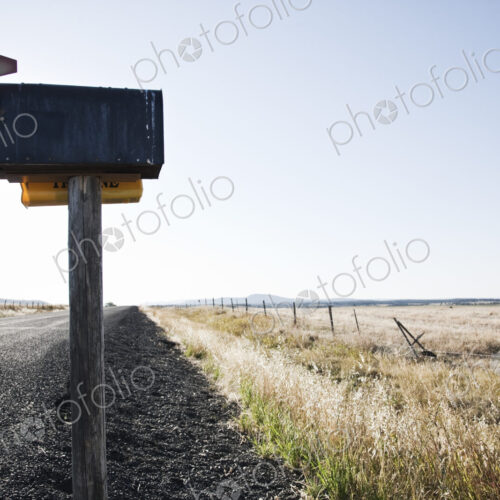 Mailbox on a country road in eastern Washington State, USA. Mailbox on a country road in eastern Washington State, USA.