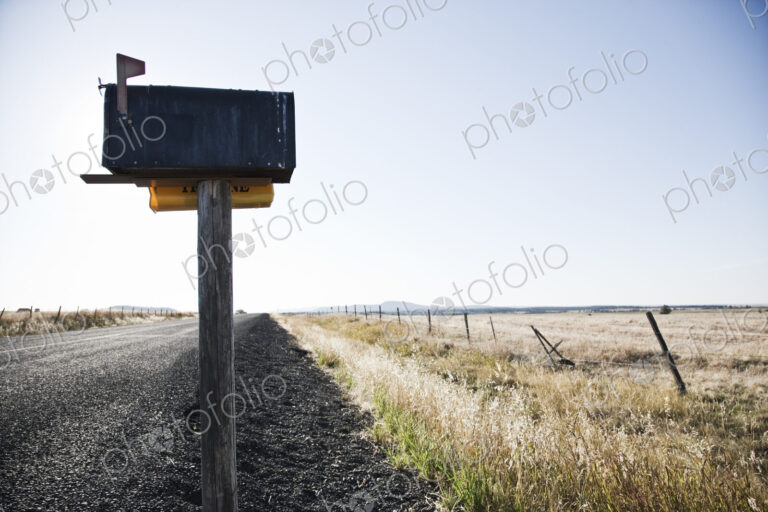 Mailbox on a country road in eastern Washington State, USA.