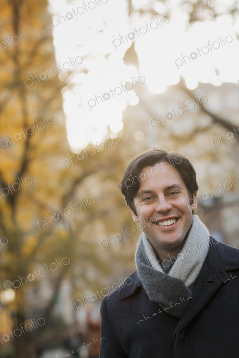 Man walking in urban park