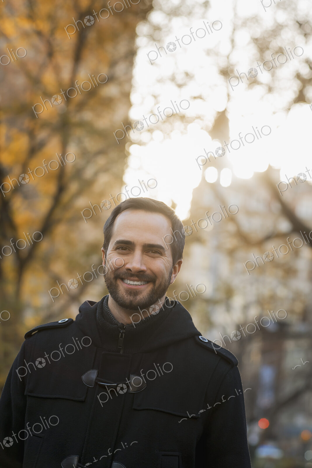 Man walking in urban park