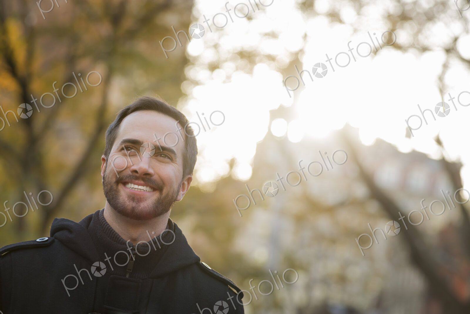 Man walking in urban park