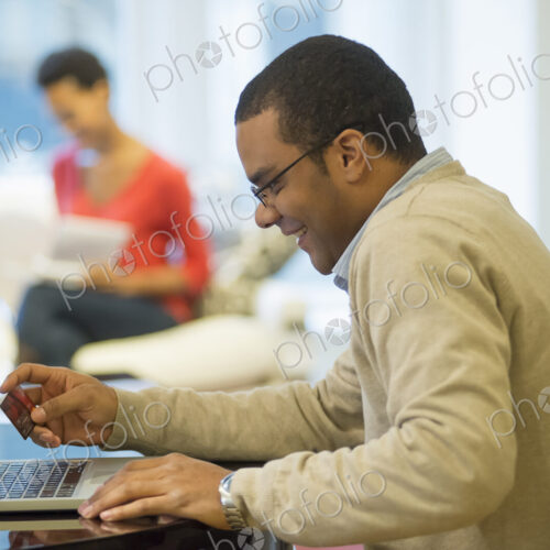Man working in design store