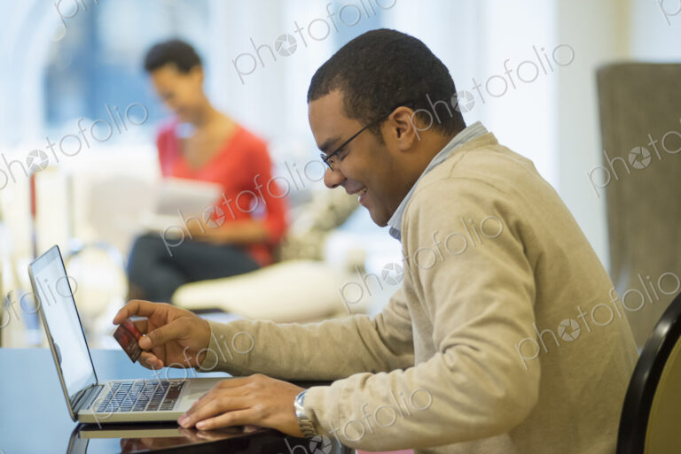 Man working in design store