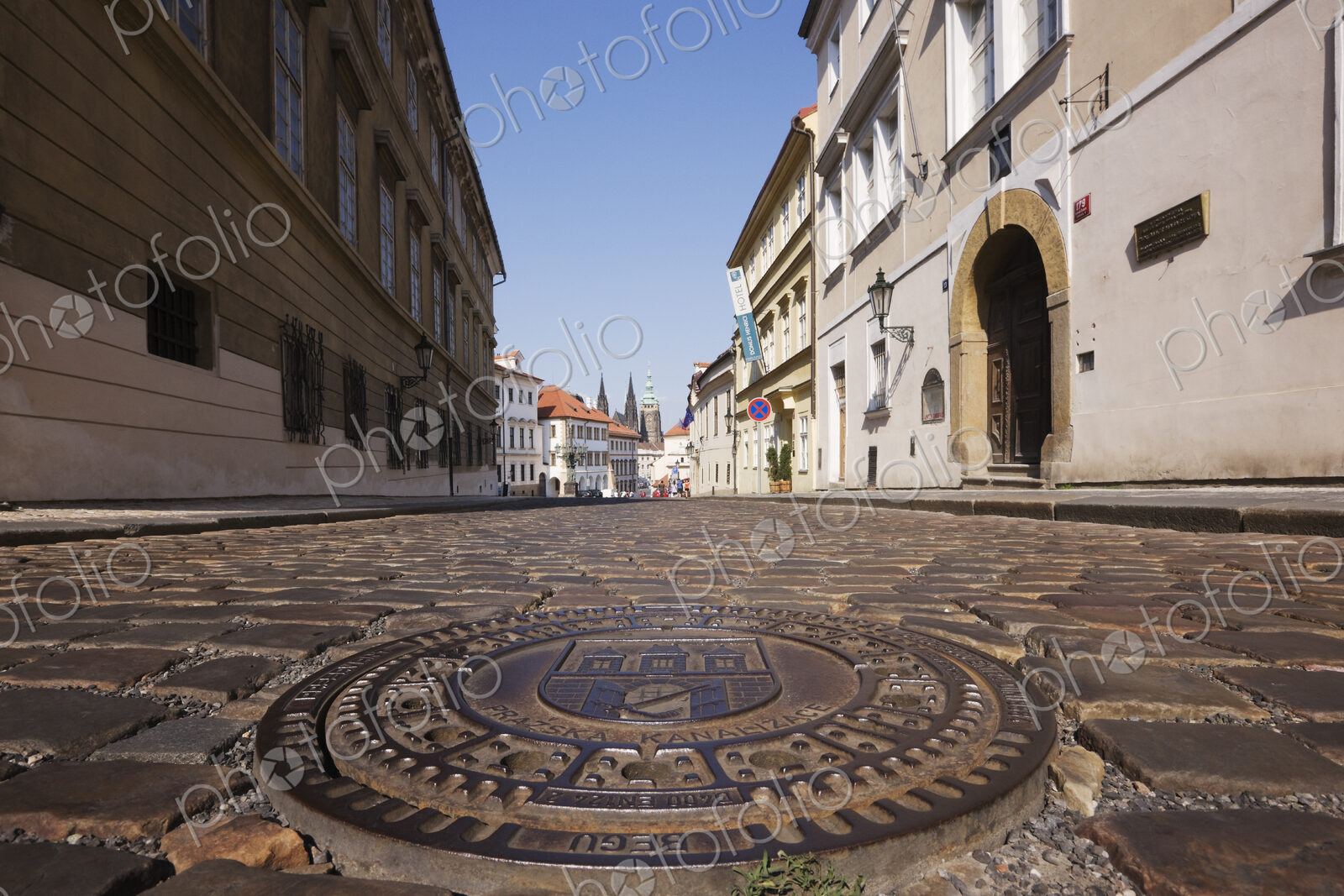 Manhole Cover on a Street in Hradcany