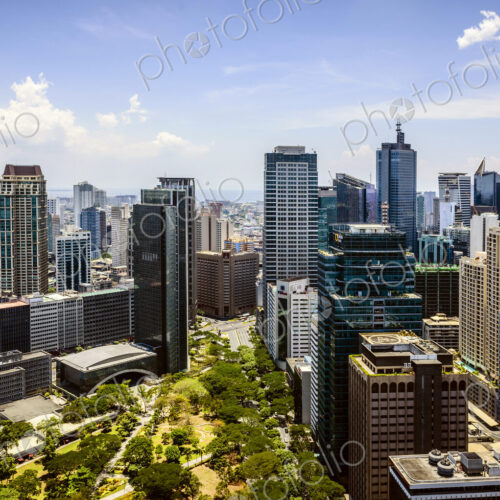 Manila cityscape under blue sky, Philippines Manila cityscape under blue sky, Philippines