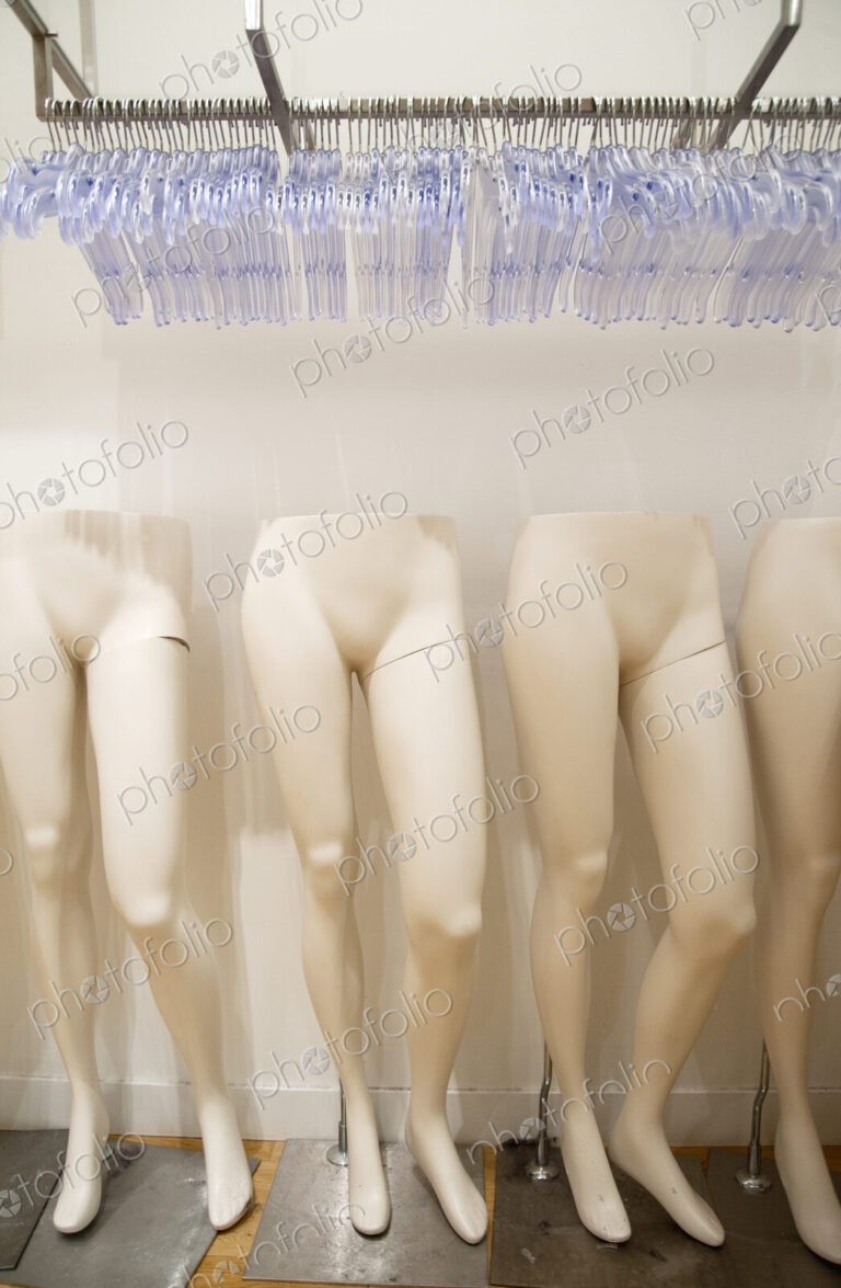 Mannequin legs and hangers