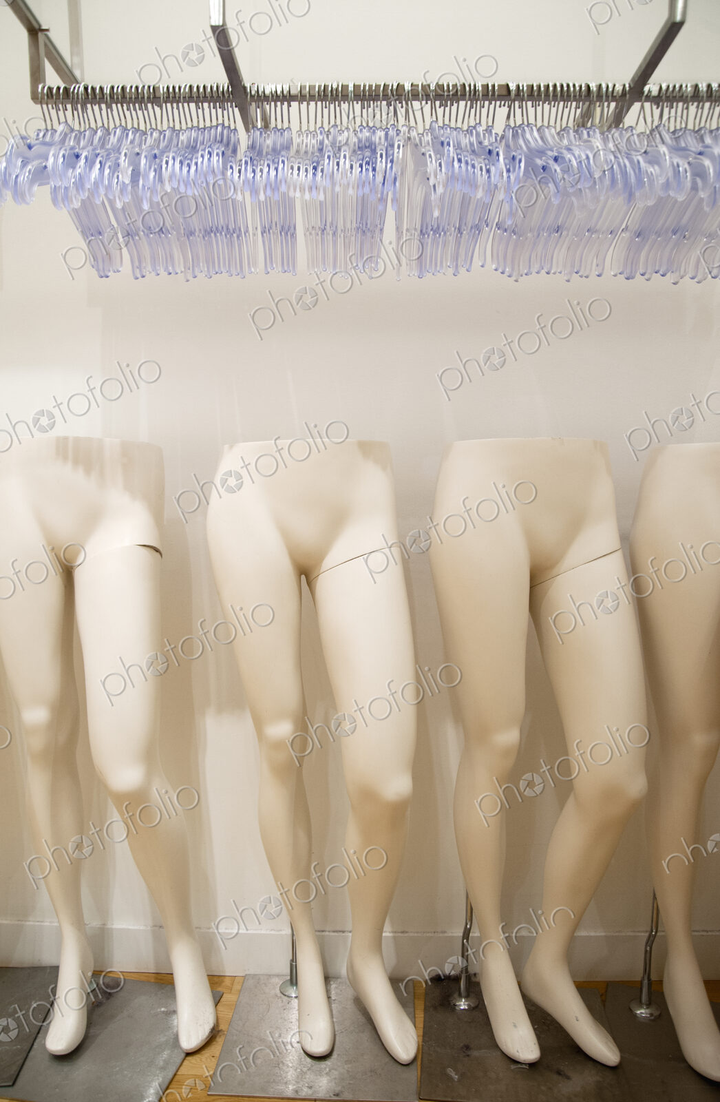 Mannequin legs and hangers