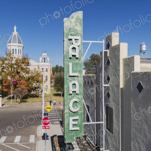 Marfa County Courthouse and the Historic Palace Theatre