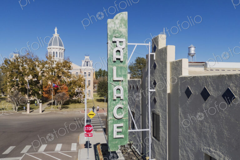 Marfa County Courthouse and the Historic Palace Theatre