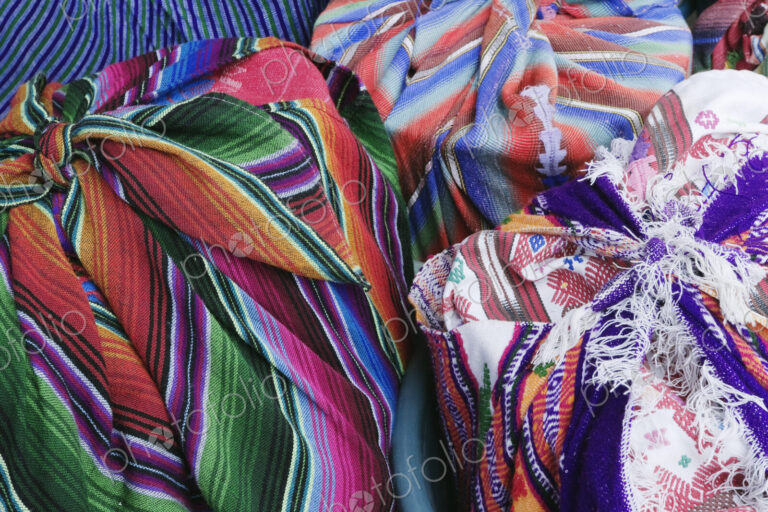 Market Goods Wrapped in Woven Blankets
