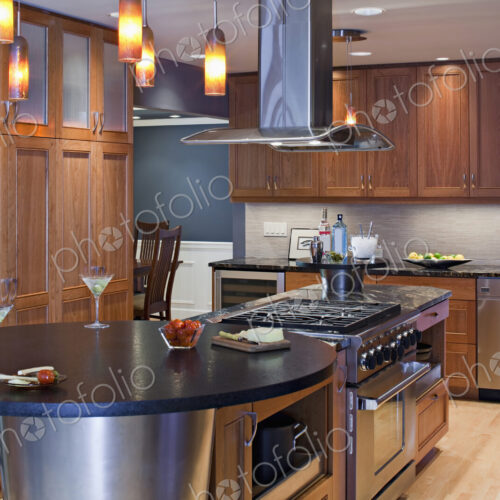Martinis on modern kitchen table