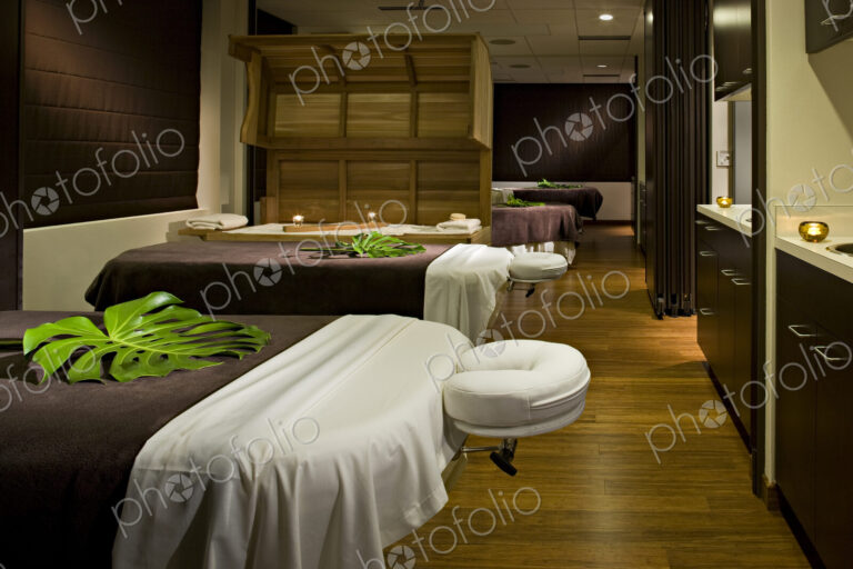 Massage tables in empty spa
